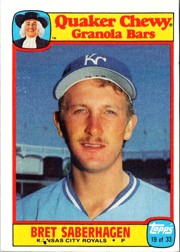 1986 Topps Quaker Granola Bret Saberhagen