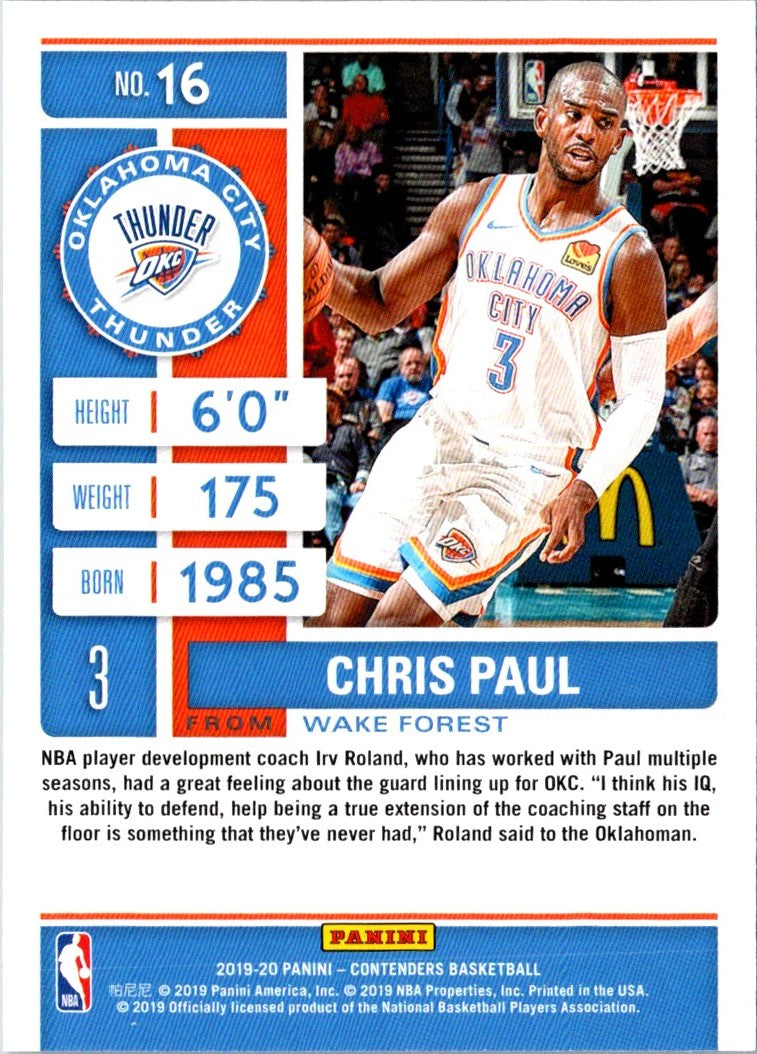 2018 Panini Contenders Chris Paul