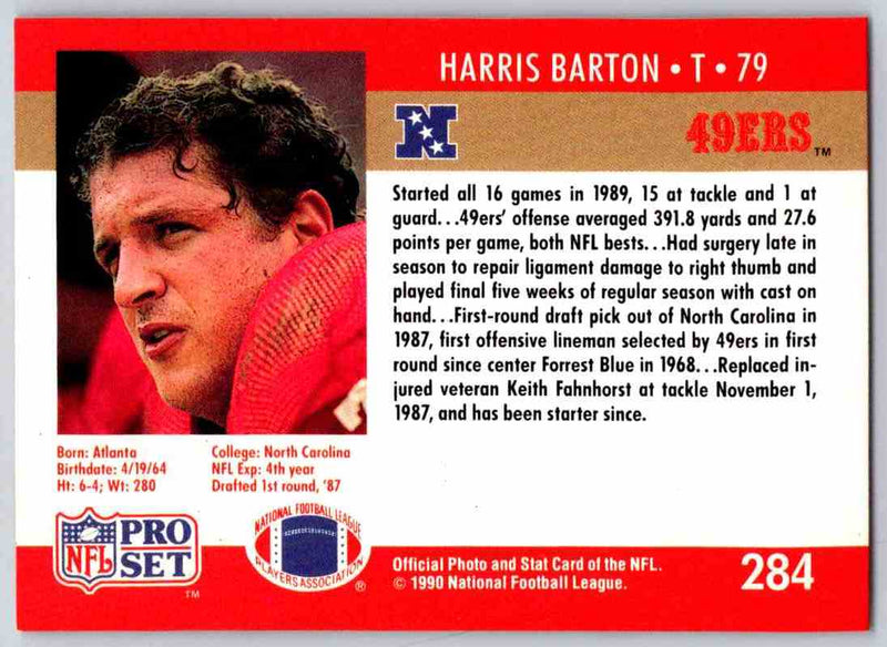 1990 Pro Set Harris Barton