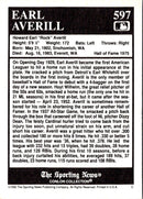 1992 Conlon Collection TSN Earl Averill