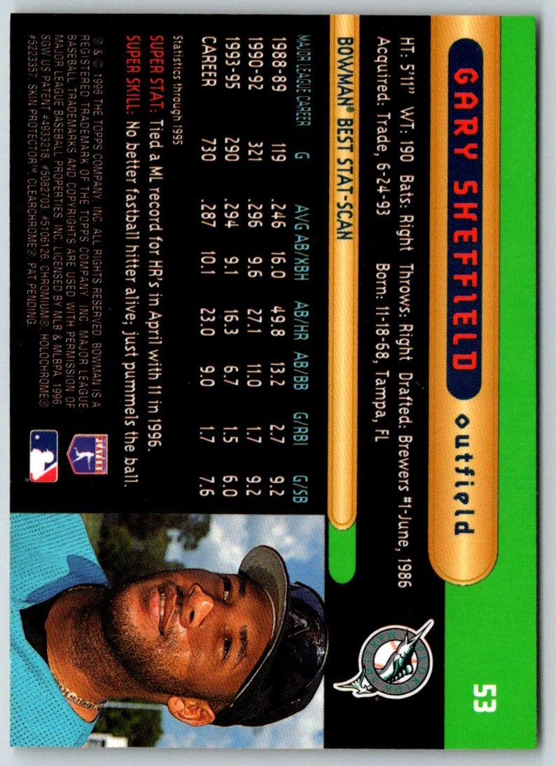 1996 Bowman's Best Gary Sheffield