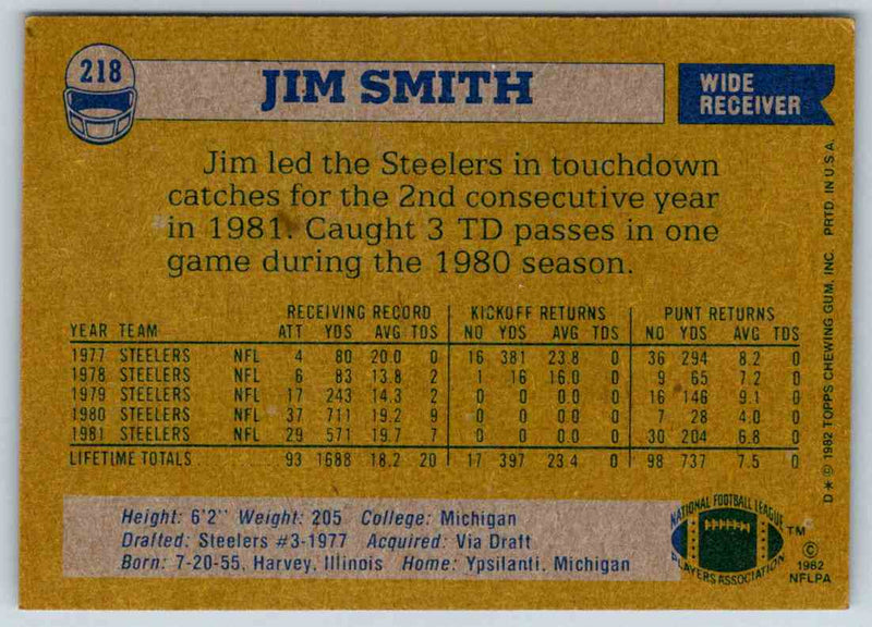 1982 Topps Jim Smith