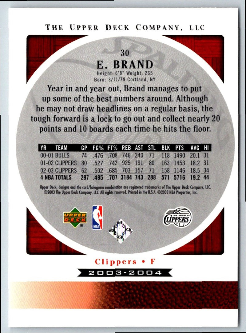 2003 Upper Deck Standing O Elton Brand