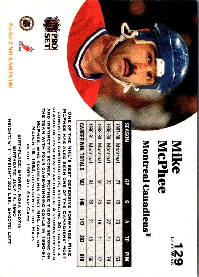 1991 Pro Set Mike McPhee