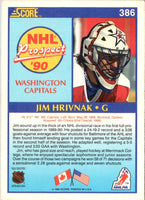 1990 Score Jim Hrivnak #386 Rookie