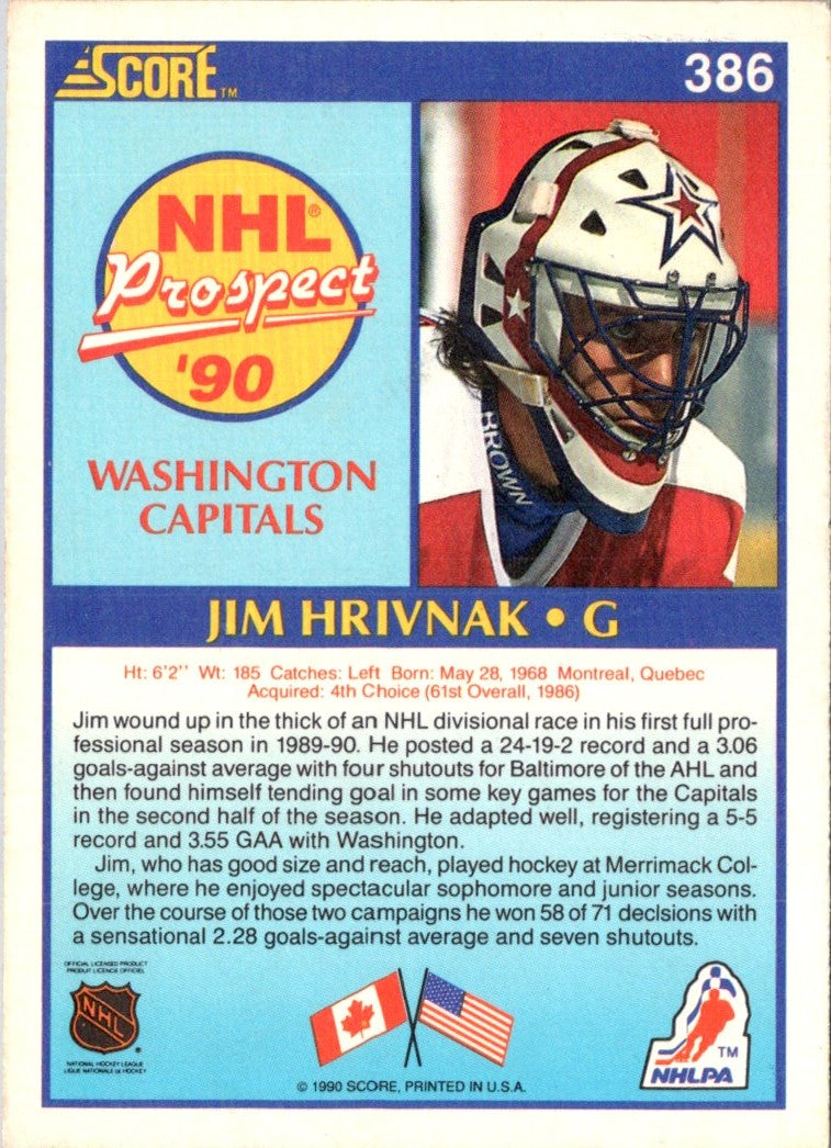 1990 Score Jim Hrivnak