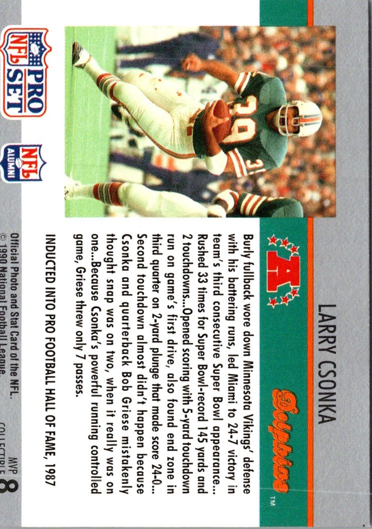 1990 Pro Set Super Bowl MVP Collectibles Larry Csonka