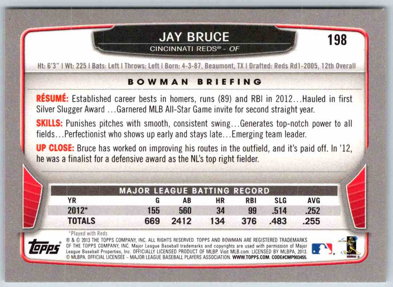2013 Bowman Jay Bruce #198