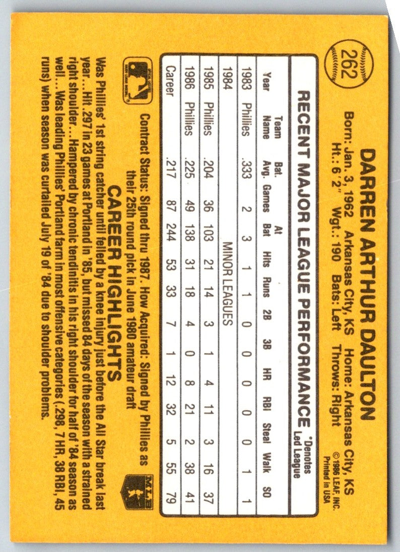 1986 Donruss Darren Daulton