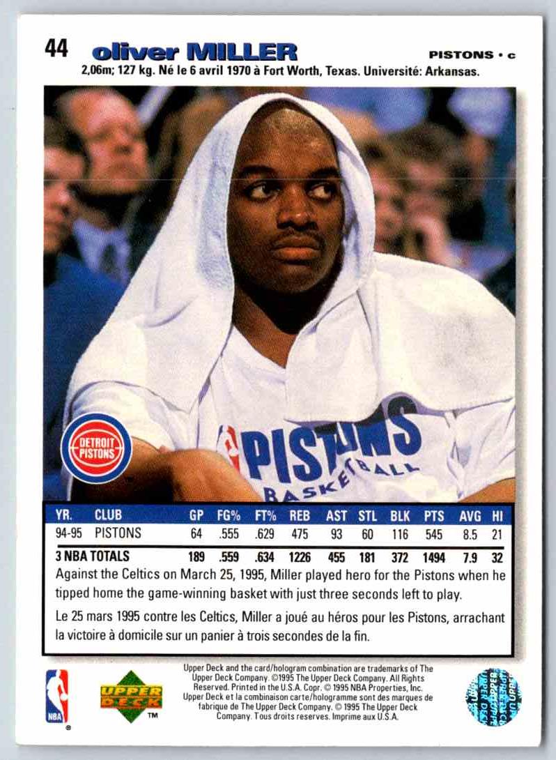 1993 Upper Deck Oliver Miller