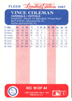 1987 Fleer Limited Edition Vince Coleman #10