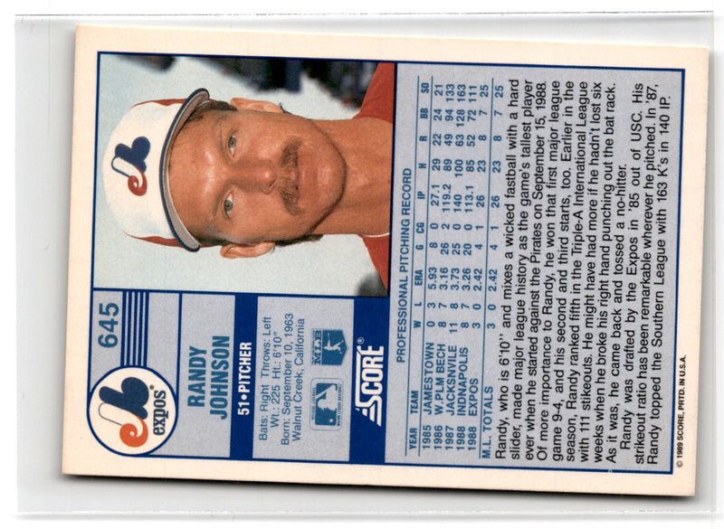 1989 Score Randy Johnson