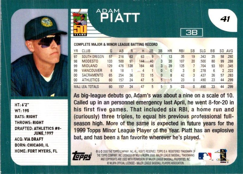 2001 Topps Adam Piatt