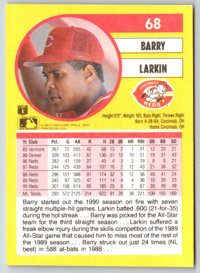 1991 Fleer Barry Larkin