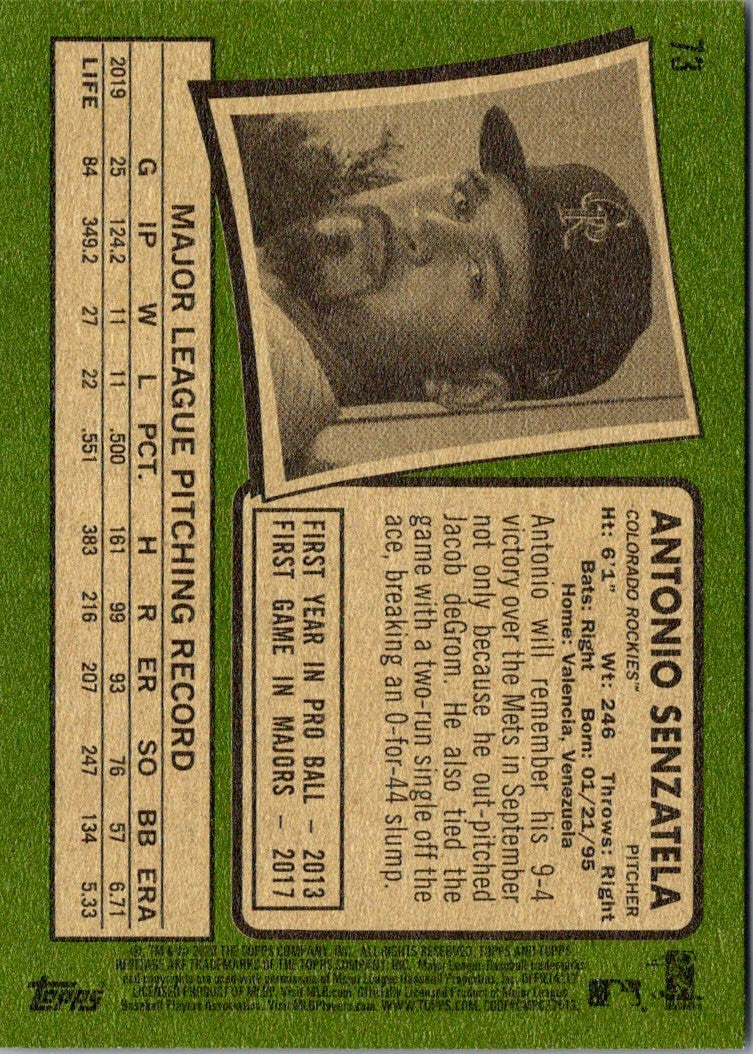 2020 Topps Heritage Antonio Senzatela