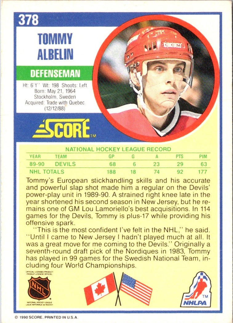 1990 Score Tommy Albelin
