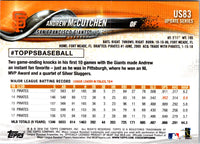 2018 Topps Update Base Variation Autographs Andrew McCutchen #US83 Autograph