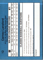 1990 Classic Blue Carney Lansford #12