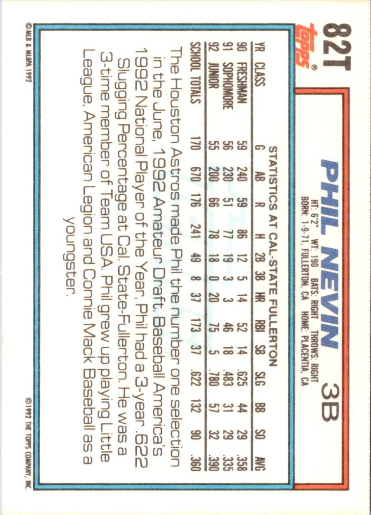 1992 Topps Traded Phil Nevin