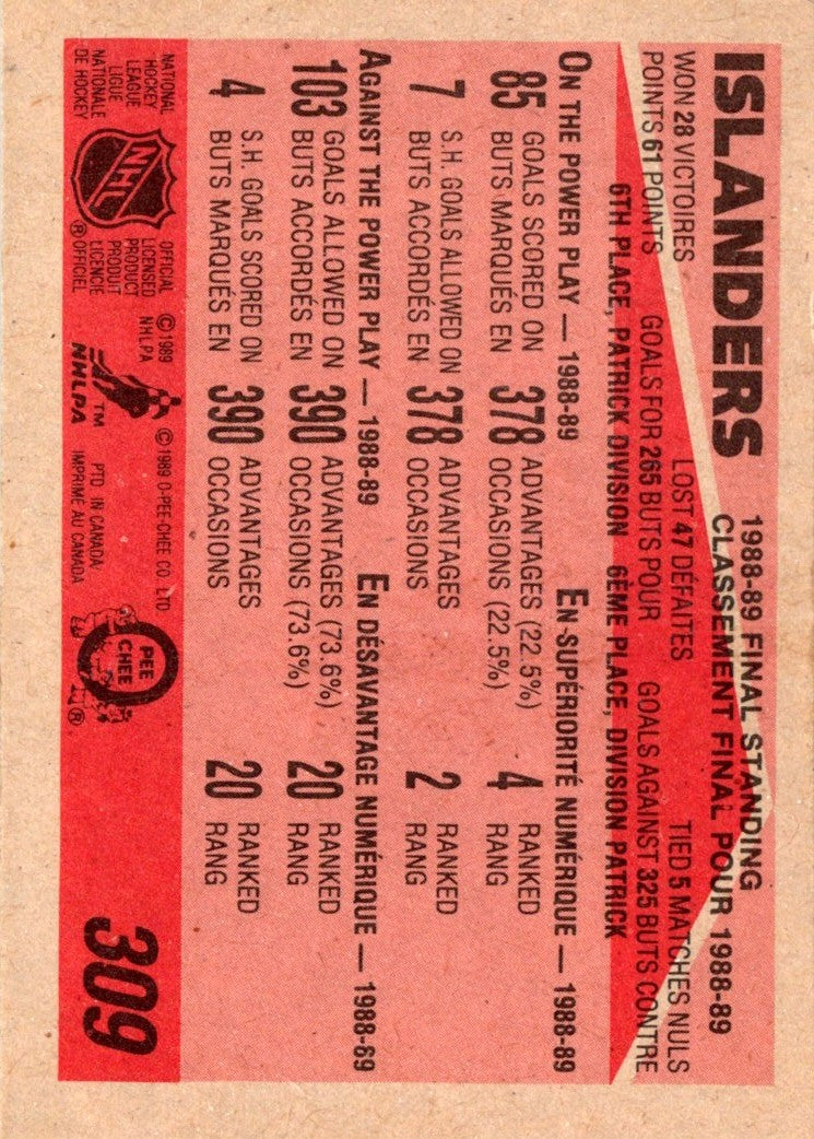 1989 O-Pee-Chee New York Islanders