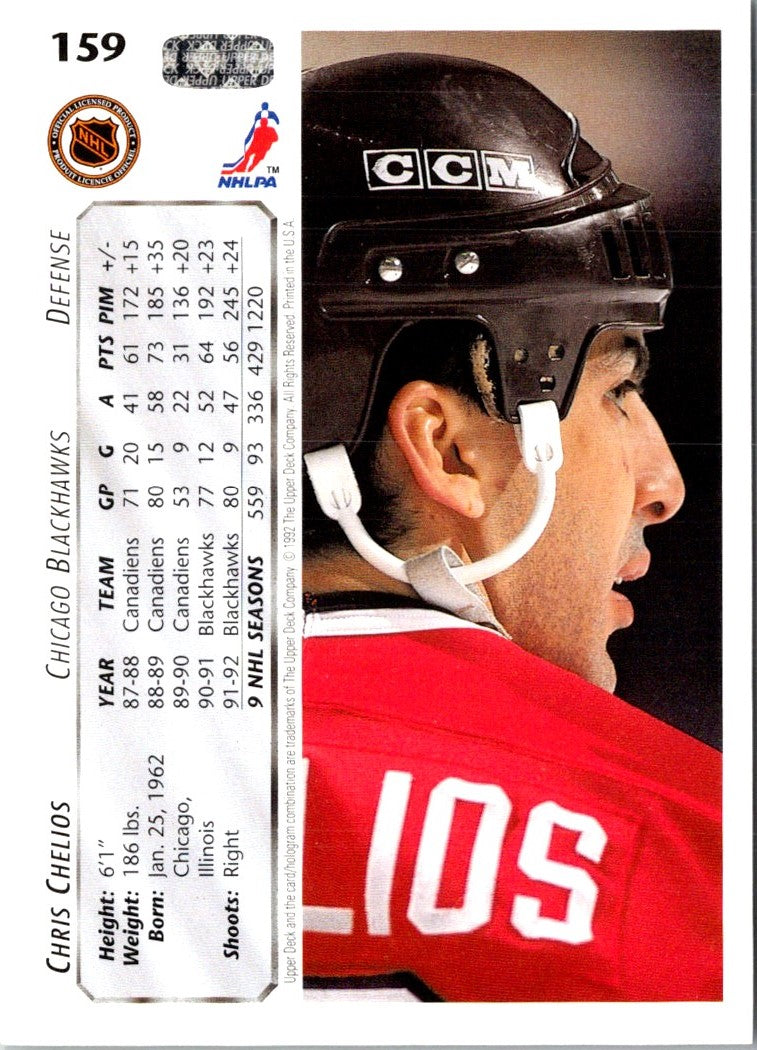 1992 Upper Deck Chris Chelios