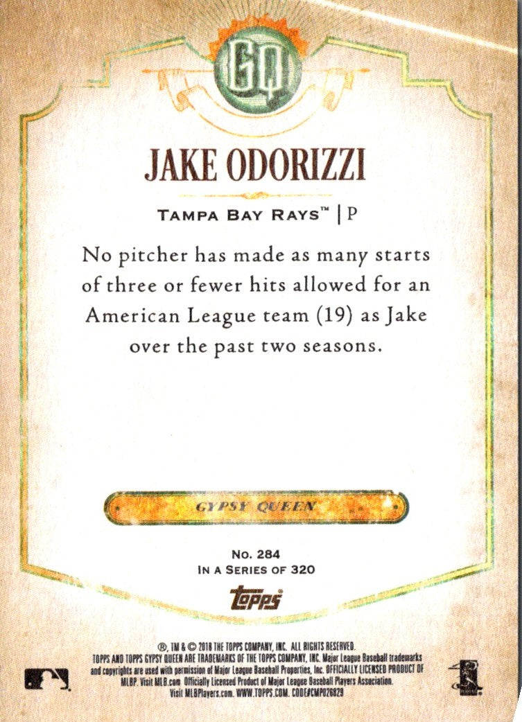 2018 Topps Gypsy Queen Jake Odorizzi