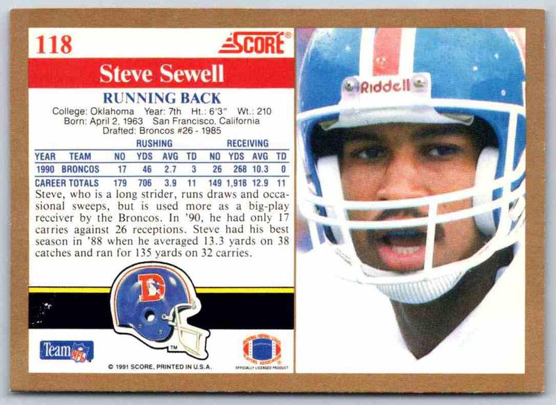 1991 Score Steve Sewell