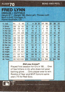 1986 Fleer Star Stickers Fred Lynn