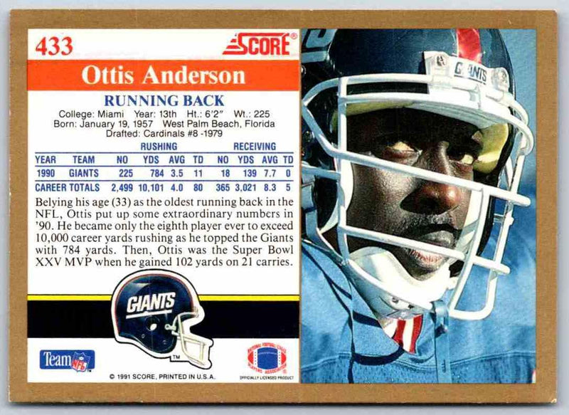 1991 Score Ottis Anderson