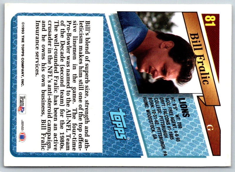 1993 Topps Bill Fralic