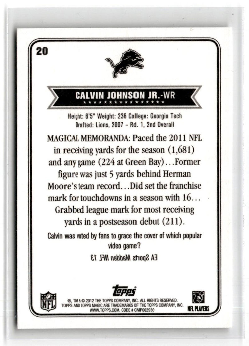 2012 Topps Magic Calvin Johnson
