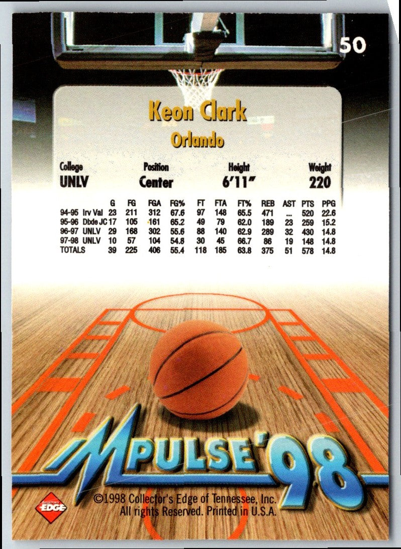 1998 Collector's Edge Impulse Keon Clark