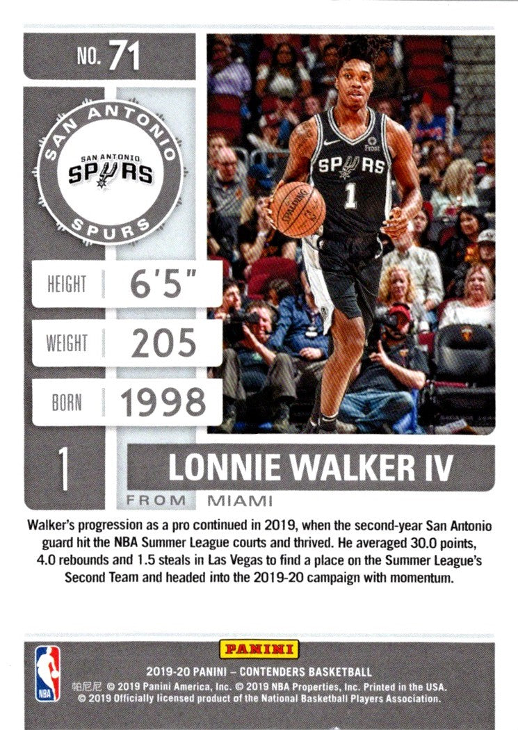 2019 Panini Contenders Conference Finals Ticket Lonnie Walker IV