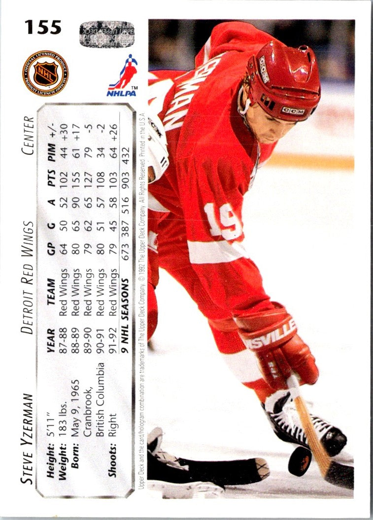 1992 Upper Deck Steve Yzerman