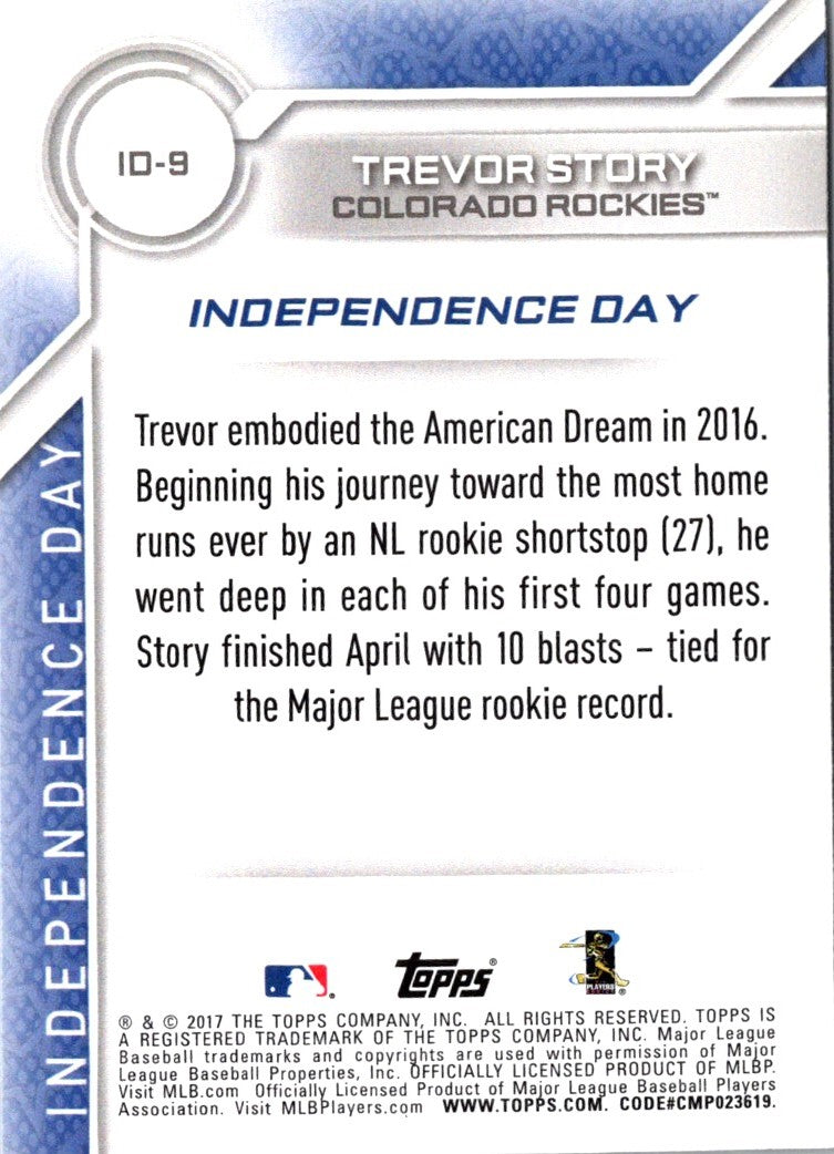 2017 Topps Independence Day Trevor Story