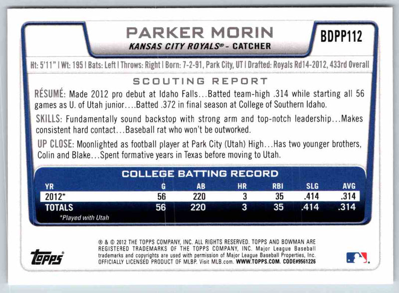 2012 Bowman Parker Morin