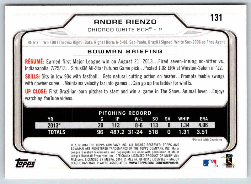 2014 Bowman Andre Rienzo