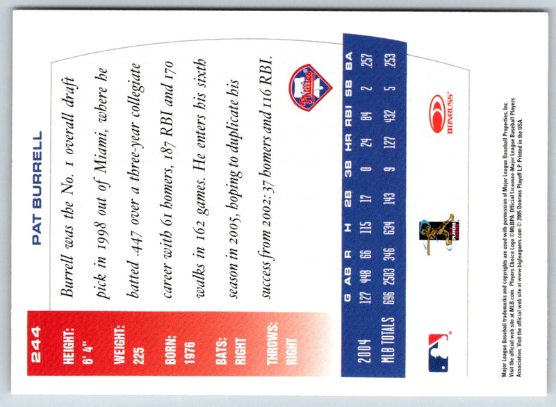 2005 Donruss Team Heroes Pat Burrell