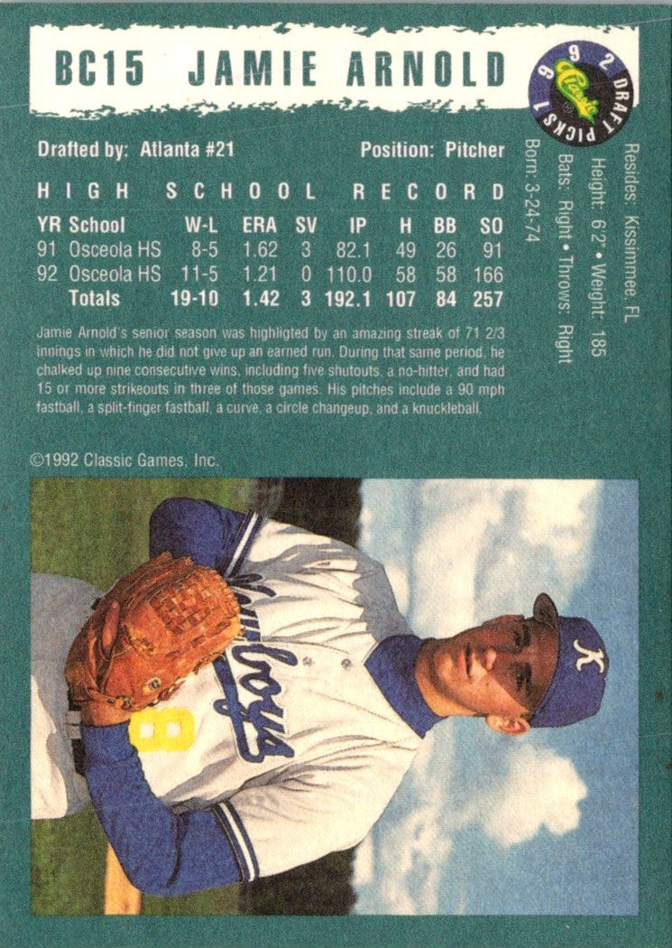 1993 Classic Best Savannah Cardinals Jamie Cochran