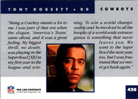 1992 Pro Line Portraits Tony Dorsett #420