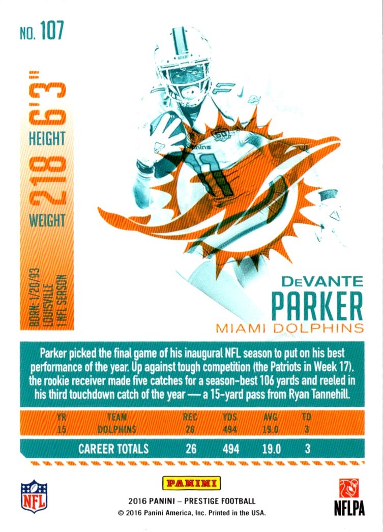 2016 Panini Prestige DeVante Parker