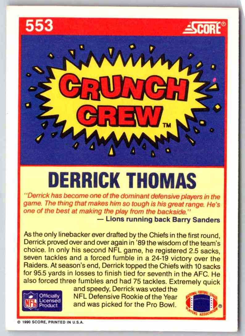 1990 Score Derrick Thomas