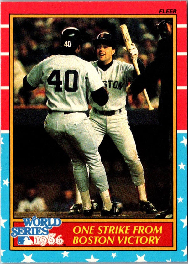 1987 Fleer World Series One Strike From Boston Victory #10