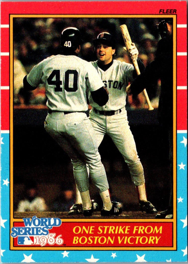 1987 Fleer World Series One Strike From Boston Victory