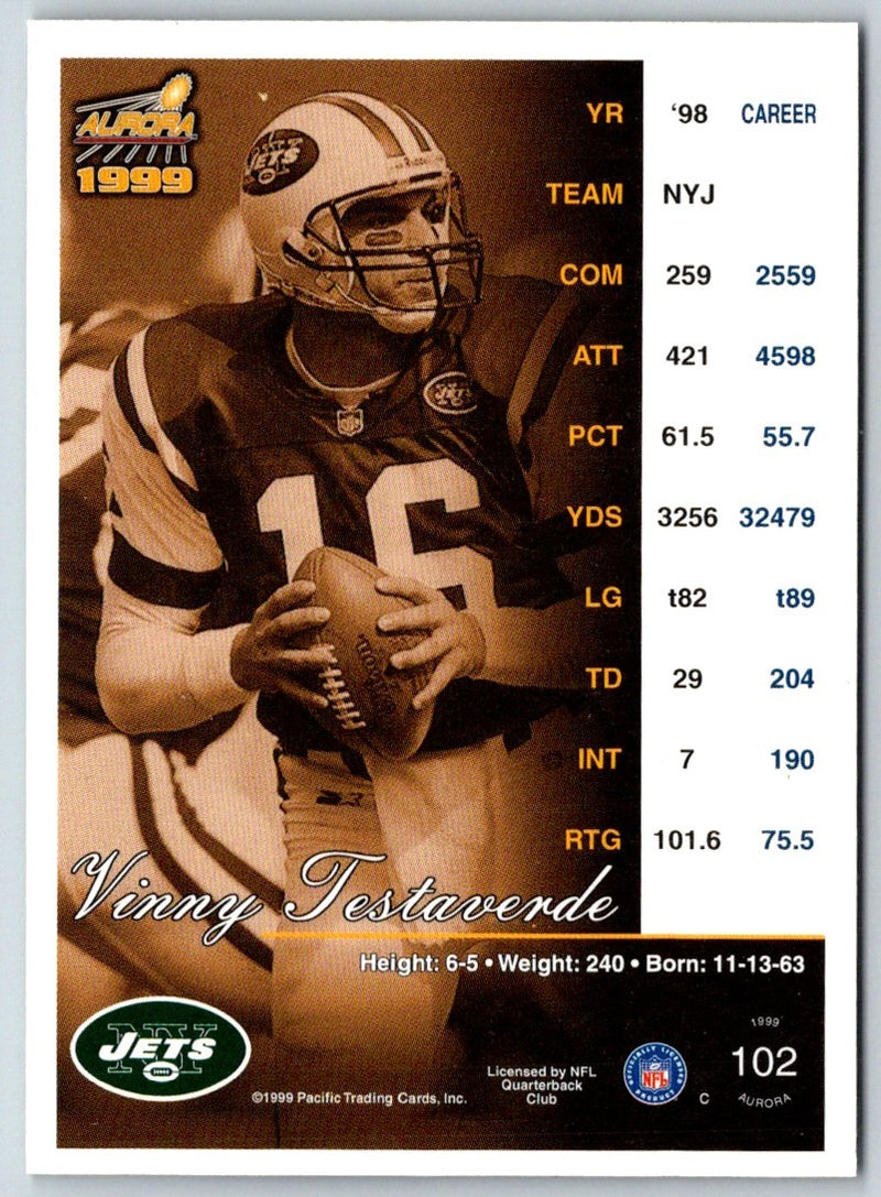 1999 Pacific Aurora Vinny Testaverde