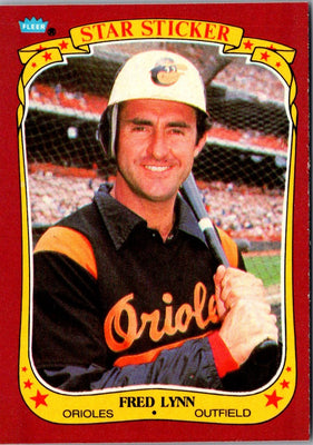 1986 Fleer Star Stickers Fred Lynn #70