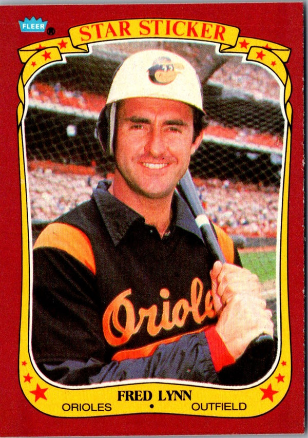 1986 Fleer Star Stickers Fred Lynn #70