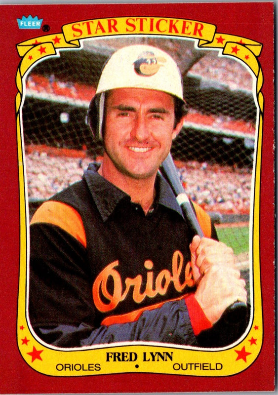 1986 Fleer Star Stickers Fred Lynn #70