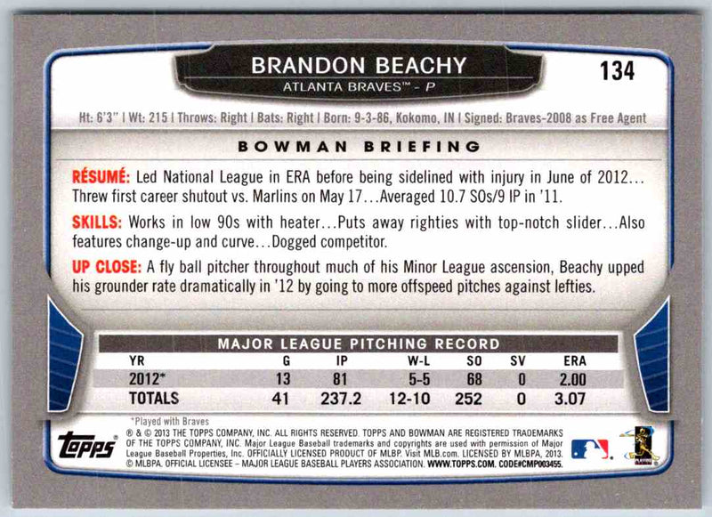 2014 Bowman Brandon Beachy