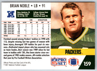 1991 Pro Set Brian Noble #159